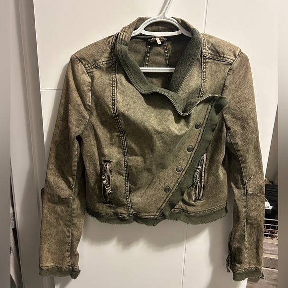 Free People Twill Moto Jacket Size X-Small - Picture 6 of 14